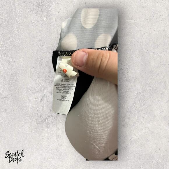 Tropical Honey Womens Size 16 Matching Swim Set Polka Dot Tank and Black Bottoms - Picture 4 of 4